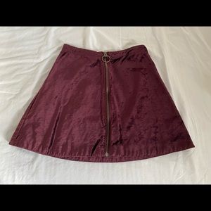 Free People Funkytown A-Line Velvet Mini Skirt